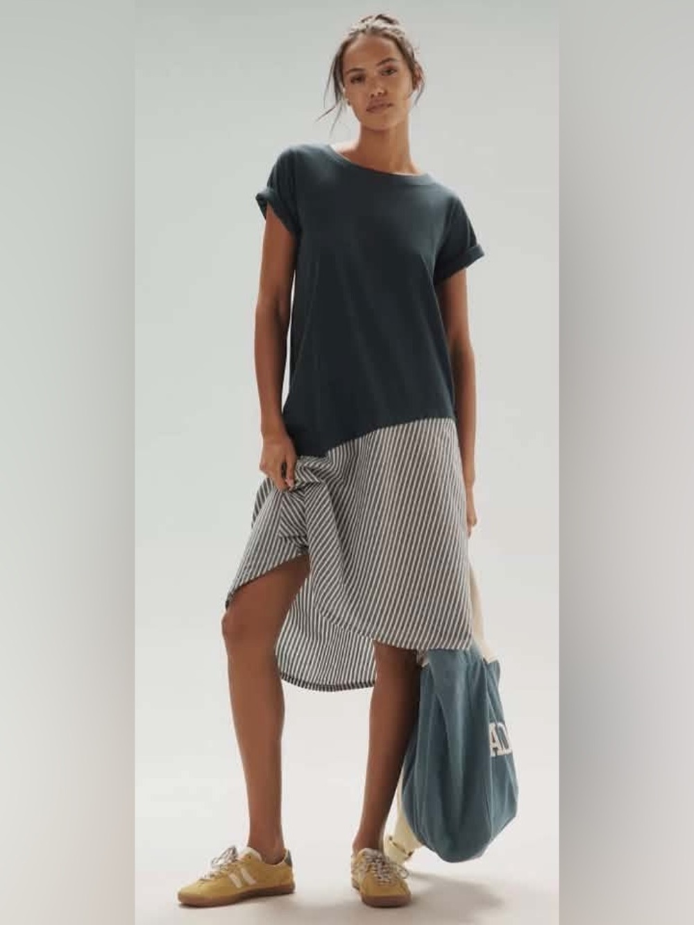 Daily Practice Final Lap Mixed Media Midi Dress